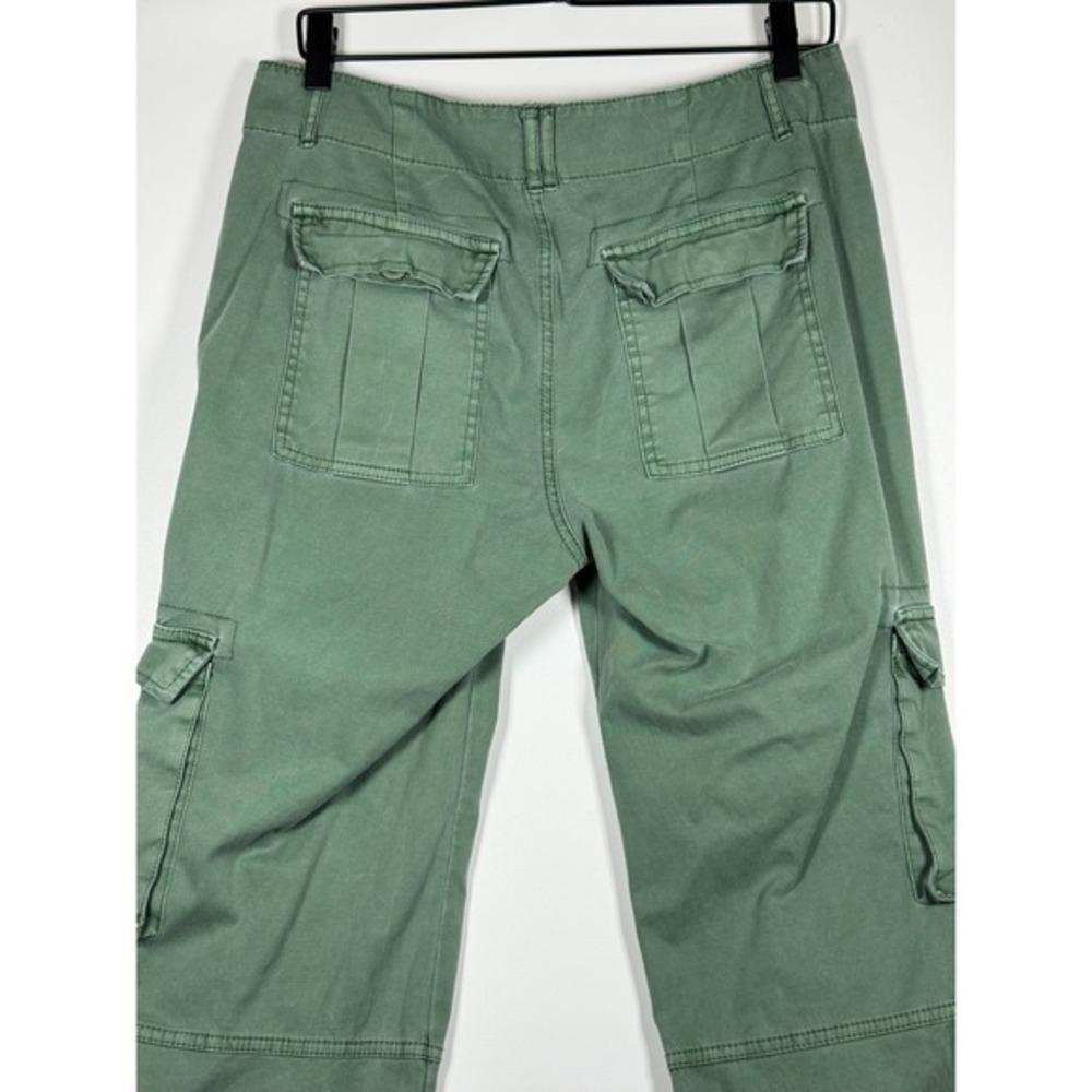 Sundance Cargo Pants Womens 8 Green Cotton Stretch Utility‎ Drawstring Hem - Picture 4 of 16